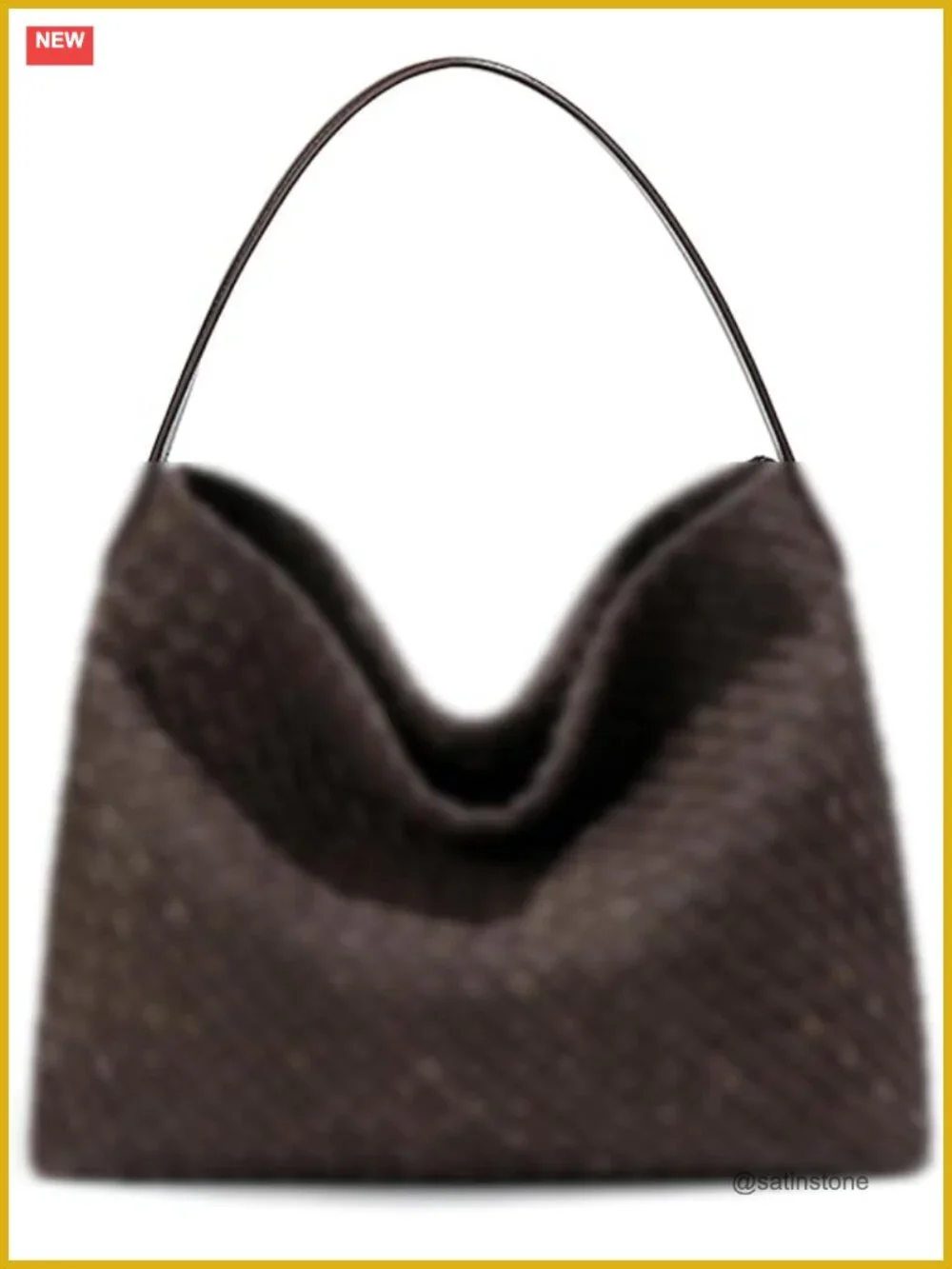 Woven Faux Suede Hobo Bag Tote Shoulder Satchel Handbag Work Travel